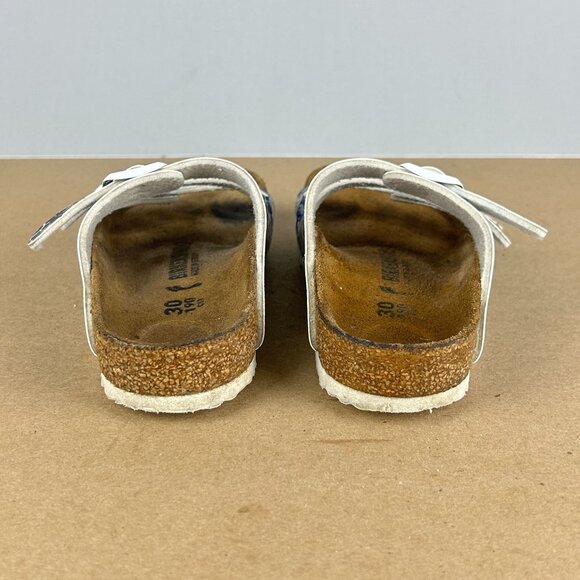 Birkenstock Florida Nautical Three Strap Sandals Kids 12 Blue White Vegan - Picture 4 of 9